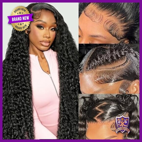 13x6 HD Lace Front Wig Human Hair Deep Wave 200 Density  display picture 1